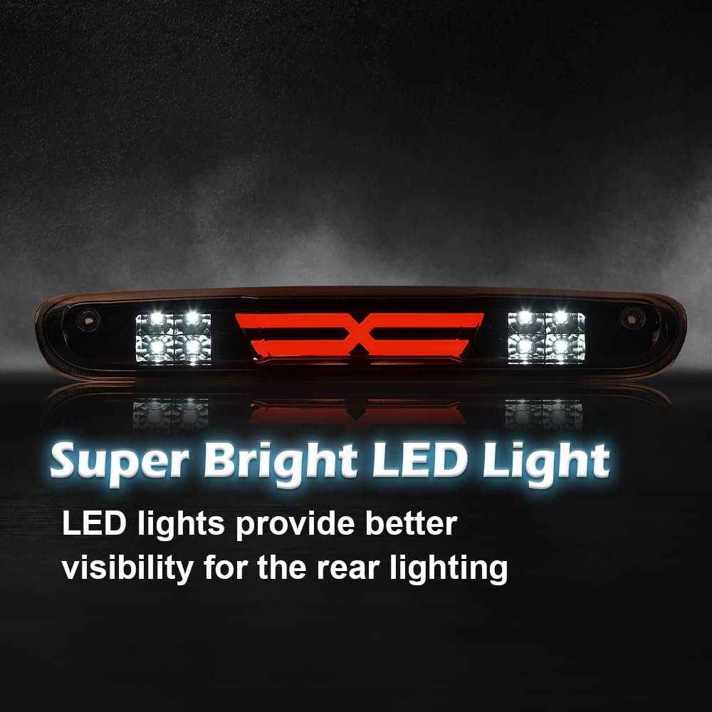 Led Third Brake Light For Chevy Silverado Gmc Sierra 1500 Hd 2007 2013 High Mount Cargo Type X Clear Lens Black Housing Amber