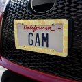 Yellow Honeycomb Pattern License Plate Tag Frame
