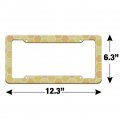 Yellow Honeycomb Pattern License Plate Tag Frame