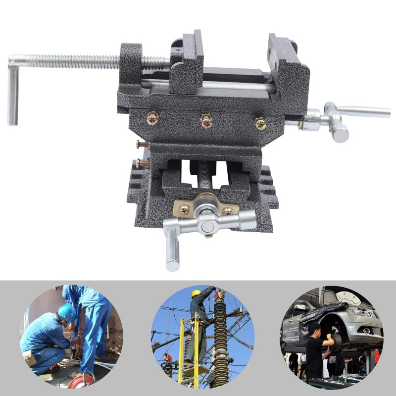 4 Cross Slide Drill Press Vise X-y Compound Bench Meta Milling Clamp Machine 2-way 4a A