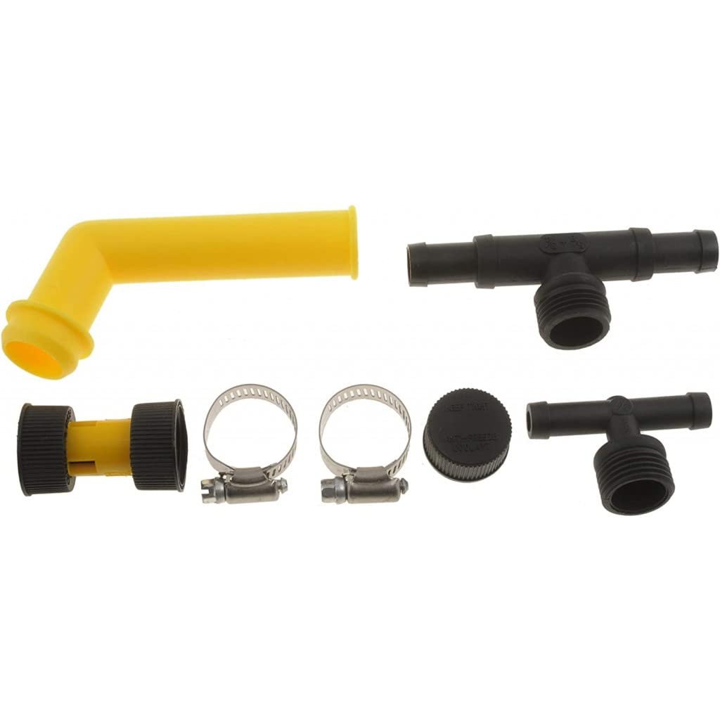 Coolant Service Kit For Radiator Flushing Plastic And Steel Universal Fit With Cap Hose Clamps T Fittings Threaded Adapter