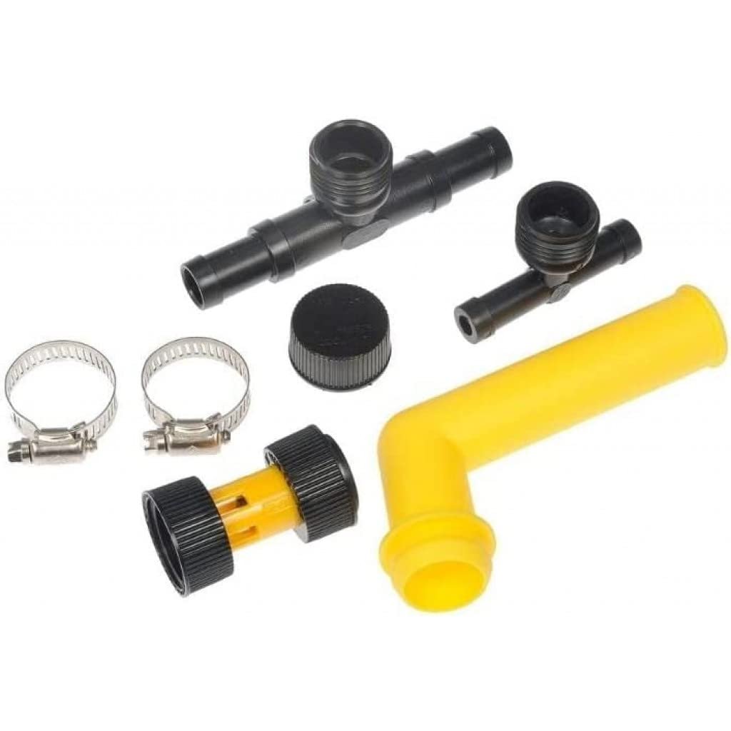 Coolant Service Kit For Radiator Flushing Plastic And Steel Universal Fit With Cap Hose Clamps T Fittings Threaded Adapter