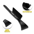 2 In 1 Snow And Ice Scraper For Vehicle Windshields Sturdy Bristles Classic Black 
