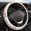 Colorful Wildflowers Steering Wheel Covers With Butterflies Bees Dragonfly And Ladybugs Floral Border Non Slip Neoprene Car