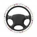 Colorful Wildflowers Steering Wheel Covers With Butterflies Bees Dragonfly And Ladybugs Floral Border Non Slip Neoprene Car