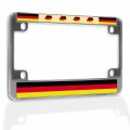 Fastasticdeals Metal Insert Bike License Plate Frame Flag Of Germany With Map German Weatherproof Motorcycle Accessories Chrome 