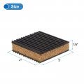 Uxcell 12pcs Ribbed Anti-vibration Isolation Rubber Pads 3 Length X 7 8 Thick Square Anti Vibration With Cork Center Layer For