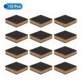 Uxcell 12pcs Ribbed Anti-vibration Isolation Rubber Pads 3 Length X 7 8 Thick Square Anti Vibration With Cork Center Layer For