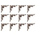 60pcs Vintage Flat Corner Bracket 1 X 6 Metal Desk Book Protectors Hollow Decorative Edge Cover For Furniture Jewelry Box Gifts 