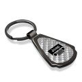 Jeep Grill Silver Genuine Carbon Fiber Black Metal Teardrop Key Chain With Bottle Opener Official Licensed 2 13 In X 1 25