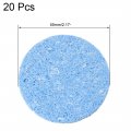 Uxcell Soldering Sponge 55mmx2mm For Iron Tips Cleaner Round Blue 20pcs