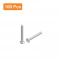 Uxcell M1-0 25 X 8mm 100pcs Flat Round Head Screws 304 Stainless Steel Phillips Drive Machine Hardware Fastener For Furniture