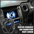 Carbon Fiber Pattern Car Interior Center Console Air Condition Outlet Vent Decor Cover Trim Set For Toyota Tundra 2014-2021