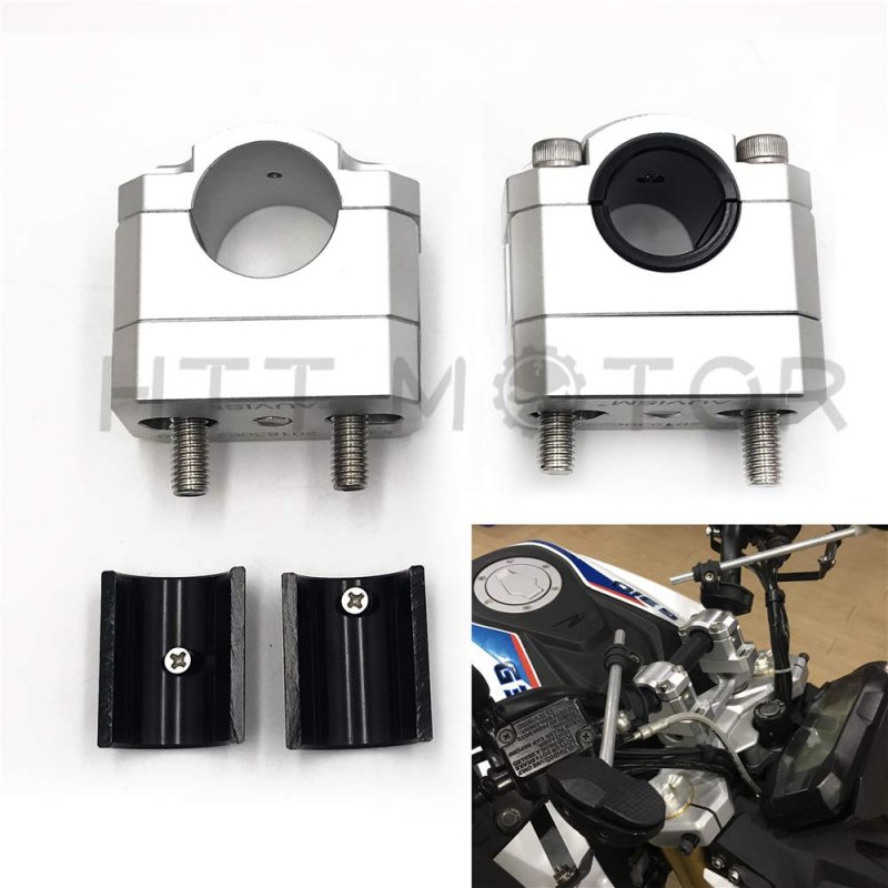 Handlebar Handle Fat Bar Mount Clamp Riser 22mm To 28mm For Cb500x 2013 2014 Cnc Machined Aluminum Pivoting Design Silver Color