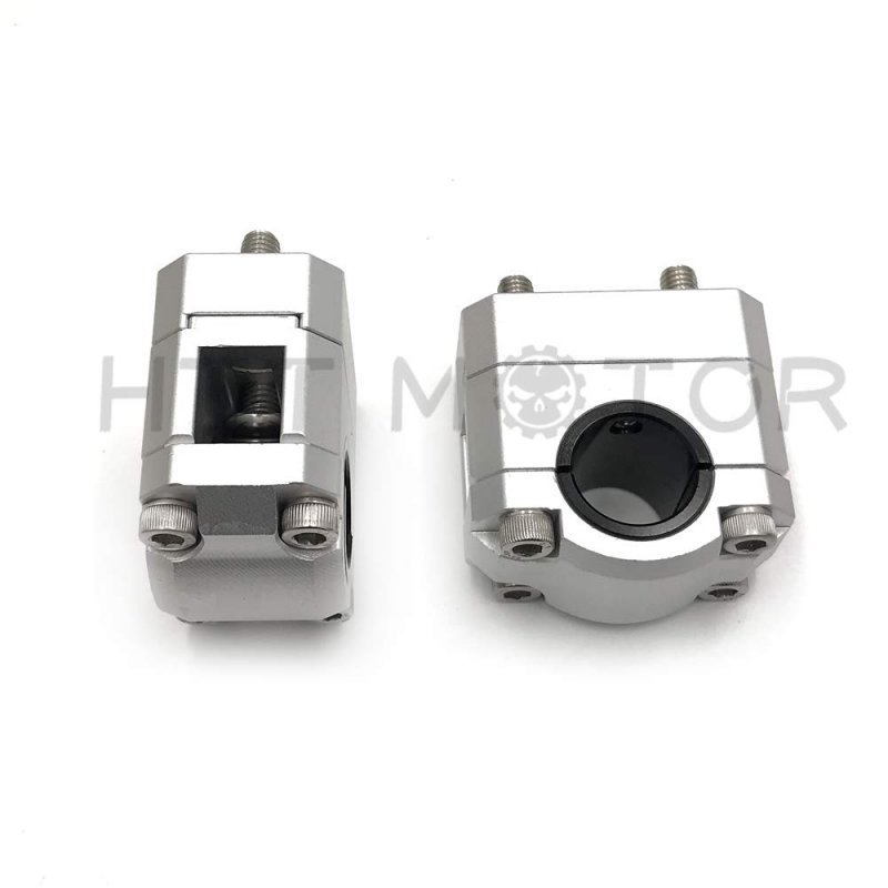 Handlebar Handle Fat Bar Mount Clamp Riser 22mm To 28mm For Cb500x 2013 2014 Cnc Machined Aluminum Pivoting Design Silver Color