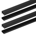 Plastic Upper And Lower Window Sliding Track Set For Glass Cabinet Closet Door 1 3ft Length Fits 8 In Thick Panel Black 2 Sets 