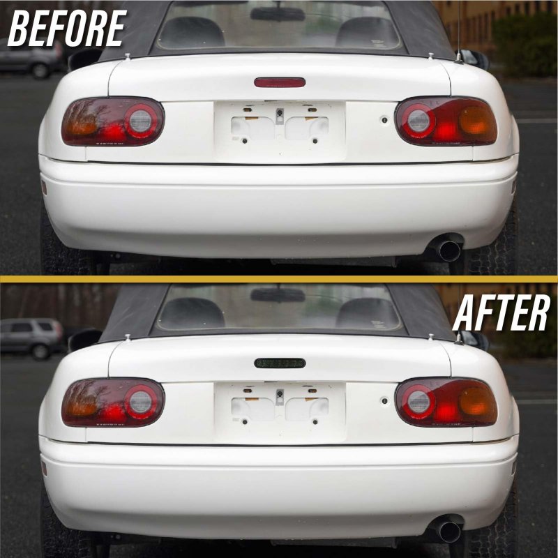 Rear 3rd Brake Light Smoke Lens Red Led For 1990 To 1997 Mazda Miata Mx5 Mk1 Eunos Roadster Plug And Play Error Free High Mount