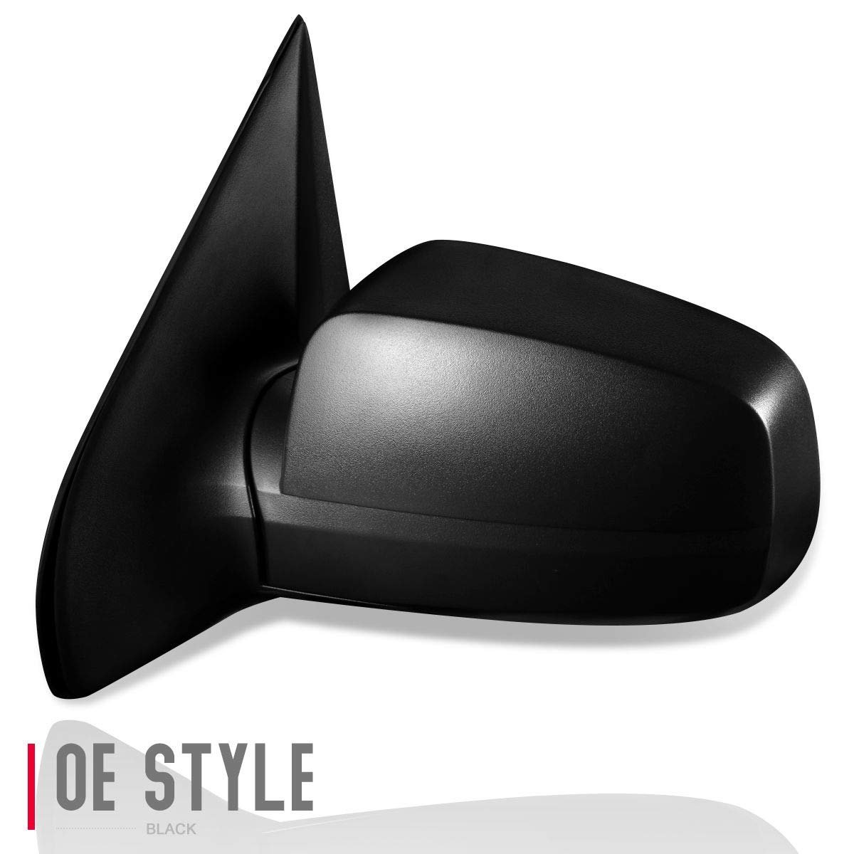 Manual Driver Left Side View Door Mirror For Kia Sorento 03-09 Black Textured Finish Folding And Adjustment Convex Lens With