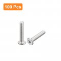 Uxcell M3-0 5 X 16mm 100pcs Flat Round Head Screws 304 Stainless Steel Phillips Drive Machine Hardware Fastener For Furniture