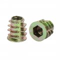 Uxcell M6x13mm Interface Hex Socket Threaded Insert Nuts 50pcs For Wood Furniture