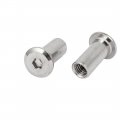 Uxcell M6x16mm Metal Hexagon Hex Socket Head Barrel Nuts Furniture Fittings 20pcs