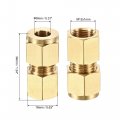 Uxcell Compression Tube Fitting M12x1mm Female Thread X 8mm Od Straight Coupling Adapter Brass