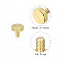 Uxcell Knurled Thumb Screws M4x8mm Flat Brass Bolts Grip Knobs Fasteners For Pc Electronic Mechanical 5pcs