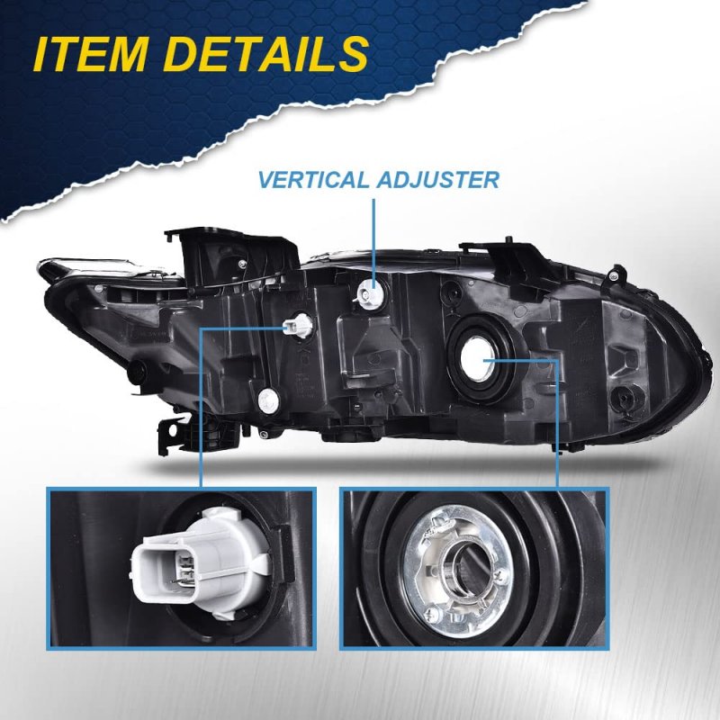 Headlights Assembly For 2018 2019 2020 Honda Accord Right Bumper Headlamp Cleara Lensa Black Housinga Ambera Reflector