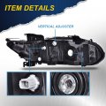 Headlights Assembly For 2018 2019 2020 Honda Accord Right Bumper Headlamp Cleara Lensa Black Housinga Ambera Reflector