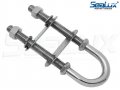 Sealux Marine Boat Bow Eye Stern U Bolt Tie Down 3 8 Stock 5 Overall Length 3-3 Thread With Hex Nuts And Split