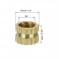 Uxcell Knurled Insert Nuts 100pcs M4 X 4mm Length 5mm Od Female Thread Brass Threaded Embedment Nut For 3d Printer