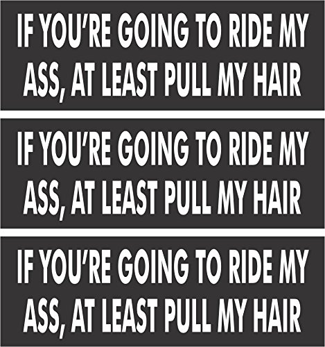 3 If Your Going To Ride My Ass At Least Pull Hair Hard Hat Biker Helmet Stickers