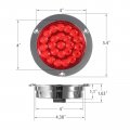 Partsam 4pcs Round Red Led Stop Turn Tail Lights Brake Trailer 24led 4 Inch Flange Mount Waterproof For Rv Trucks 12v Dc