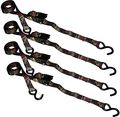 S-line Sl66 Ratchet Tie Downs With S-hooks Camouflage Webbing 1-inch By 8-inch 400-pounds Working Load Limit 4-pack 