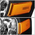 Black Housing Amber Corner Headlight Head Lamps Tool Kit Compatible With Ford Expedition 07-14