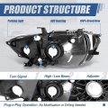 Auto Dynasty Factory Style Headlights Assembly Compatible With Toyota Highlander Xu40 2008-2010 Driver And Passenger Side