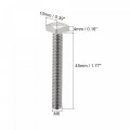 Uxcell Square Head Bolt 2pcs M6x45mm Fully Thread 304 Stainless Steel Grade C Machine Screws
