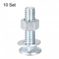 Uxcell 3 8-16 X 1-1 2 Square Neck Carriage Bolts With Nuts Washers Carbon Steel Coach Bolt Screws 10 Set