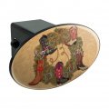 Christmas Holiday Boot Wreath Cowboy Horshoes Western Oval Tow Trailer Hitch Cover Plug Insert