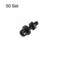 Uxcell Nylon Screw Nut Washer Assortment Kit M2x10mm Round Head Machine Bolt Nuts Flat Washers Black 50 Set