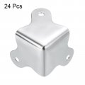 Uxcell 30x23mm Metal Box Corner Protectors Edge Guard Chrome Plating Silver Tone 24pcs
