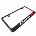 Ipick Image For Dodge Dart Red Stripe Black 100 Real Carbon Fiber License Plate Frame By