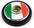 Mexico Mexican Flag Car Truck Black Round Grill Badge 3 5 Grille Chrome Emblem