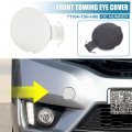 X Autohaux Front Bumper Tow Hook Cover Car Towing Eye Hole Replacement 71104-t5h-h00 For Honda Fit Jazz Gk5 2014-2017 White