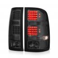 Chrome Smoke Led Tail Light Lamp Assembly For 2007-2013 Gmc Sierra 1500 2500hd 3500hd Pickup Truck Driver Passenger Side 