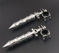 Xkh Group Motorcycle Chrome Bamboo Style Foot Peg Footrest With Mounting Kit Clamps 1 And 4 For Yamaha V-star Roadstar Suzuki