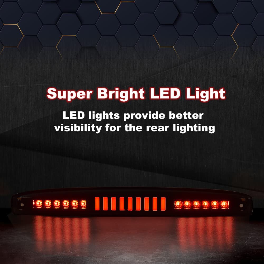 Led 3rd Brake Light For Dodge Ram 2500 3500 2003-2006 Bar High Mount Stop Rear Tail Cargo Lamps I Type Red Lens Black Housing
