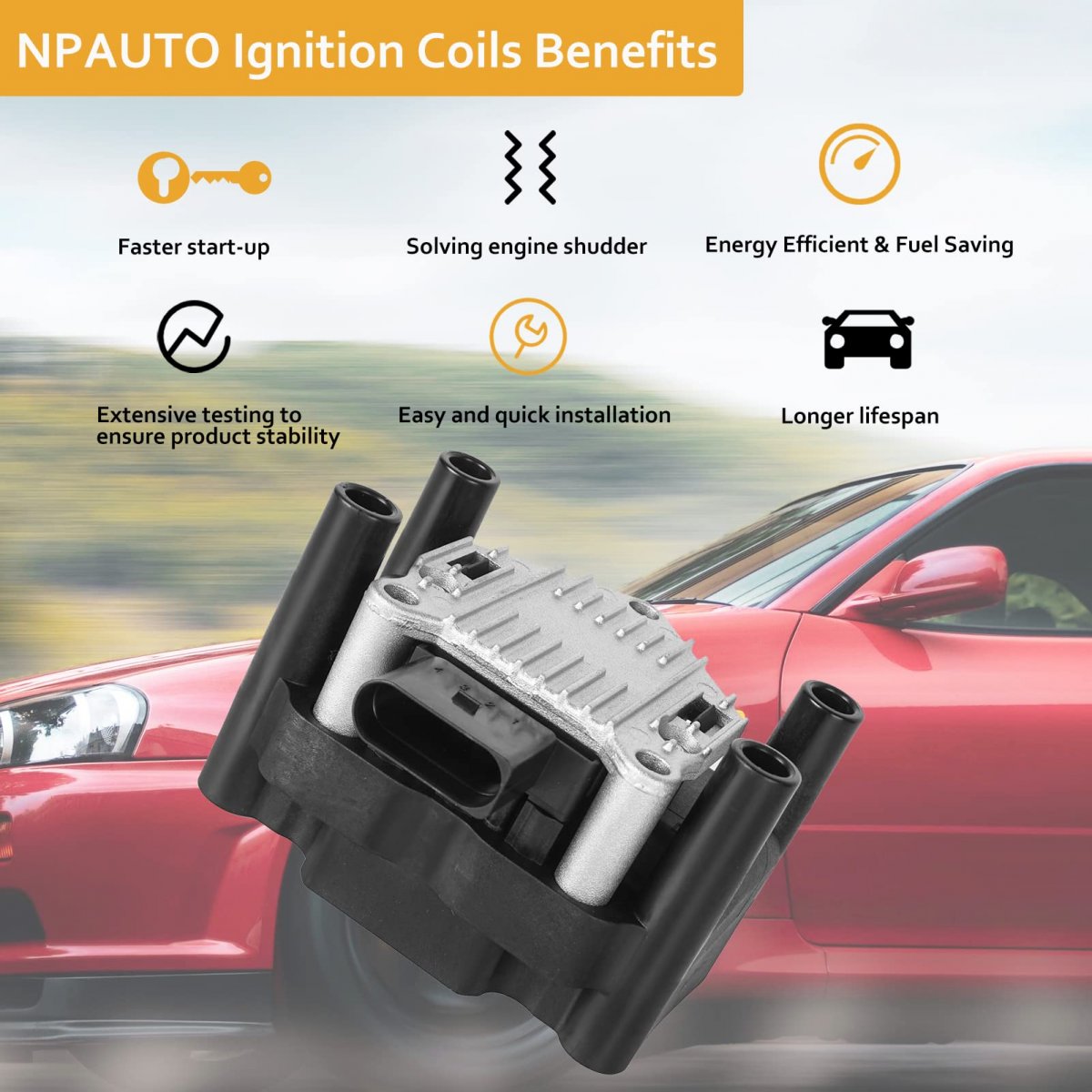 Npauto Ignition Coil Pack For 2 0 1998 1999000 2001 Vw Beetle Golf 2000 2011 2012 2013 2014 2015 Jetta S Base L4 2 0l