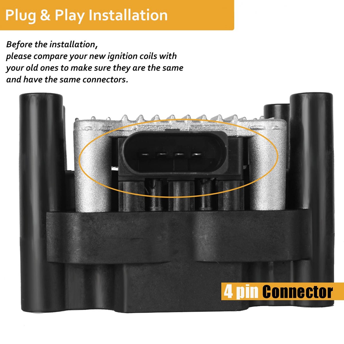 Npauto Ignition Coil Pack For 2 0 1998 1999000 2001 Vw Beetle Golf 2000 2011 2012 2013 2014 2015 Jetta S Base L4 2 0l