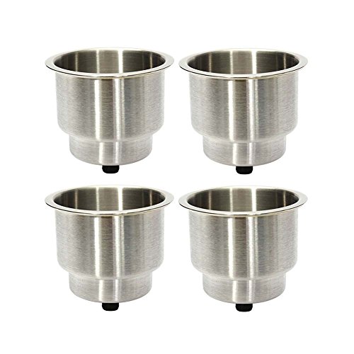 M-arine Baby 4pcs Stainless Steel Cup Drink Holder With Drain Marine Boat Rv Camper
